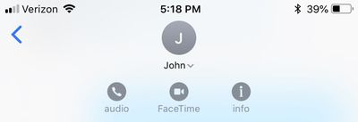 messagesfacetimeoptionios12