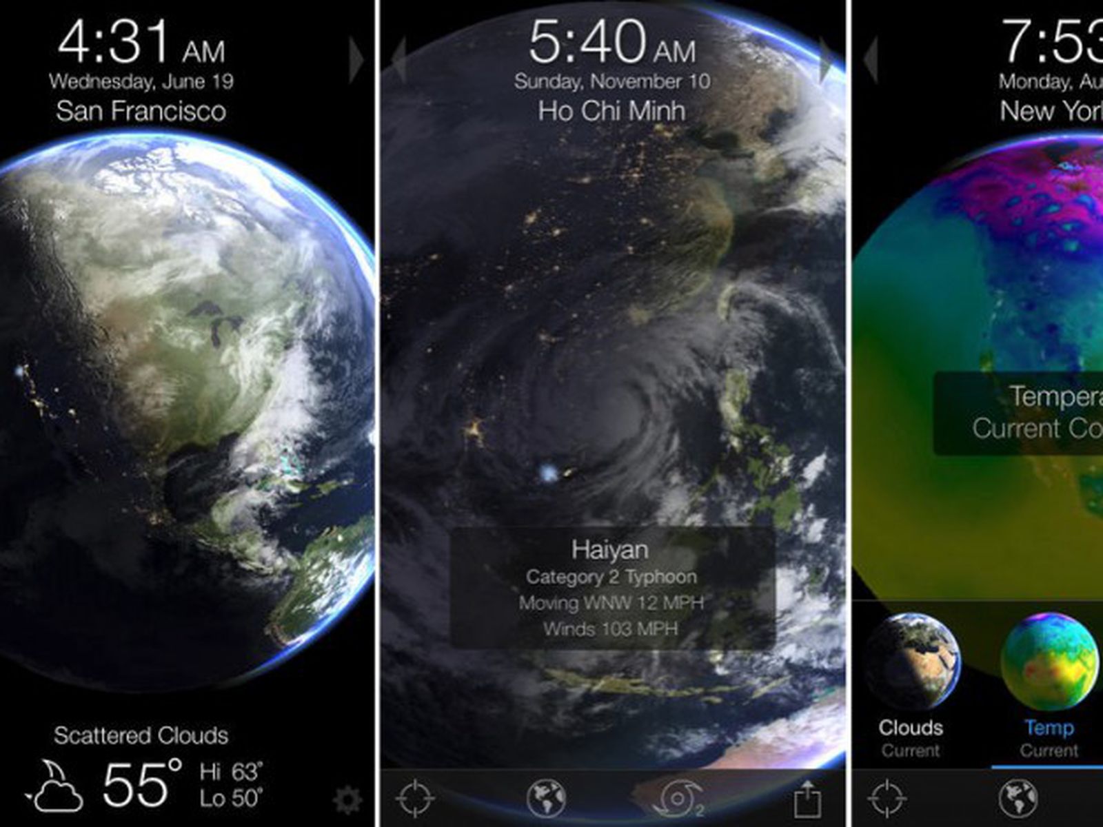 3D Planet Weather Simulator 'Living Earth' Updated with New Visual Design, Background  App Refresh - MacRumors