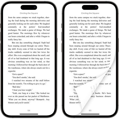 apple books page turn