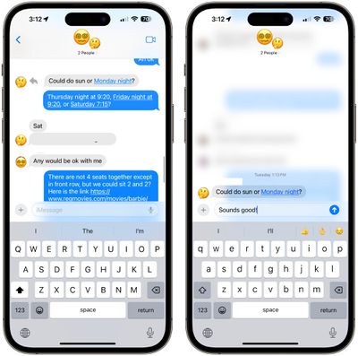 ios 17 glisser les messages pour répondre