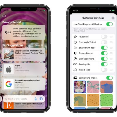 ios 15 safari start page
