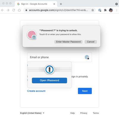 browser touch id unlock