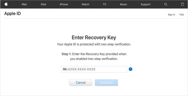 lost recovery key for mac os hd