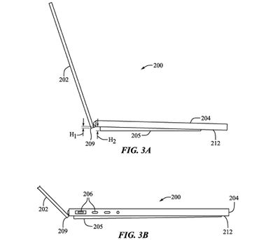 macbook pro deployable feet patent raised base