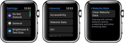 applewatchclearwebsitedata