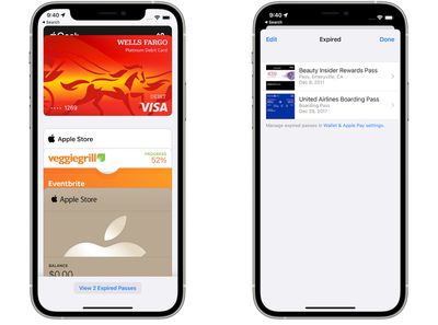 wallet app expired passes ios 15