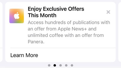 Apple promueve ofertas exclusivas para usuarios de Apple Card en la aplicación Wallet