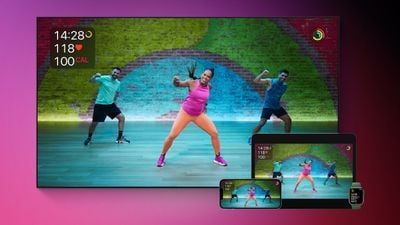 Apple Fitness Plus функция пурпурного цвета