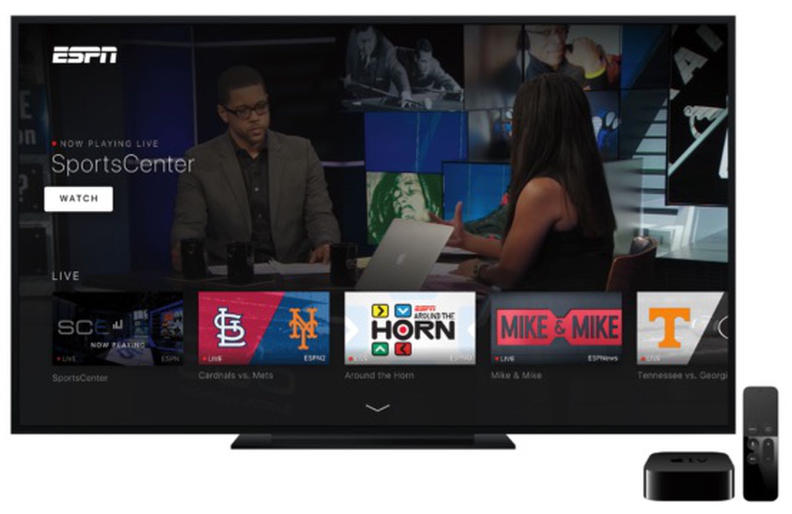 ESPN Updates Apple TV App With New Interface, Live Streaming Auto-Play