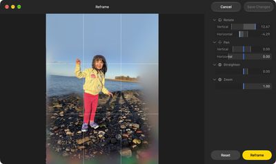 reframe tool macos photos
