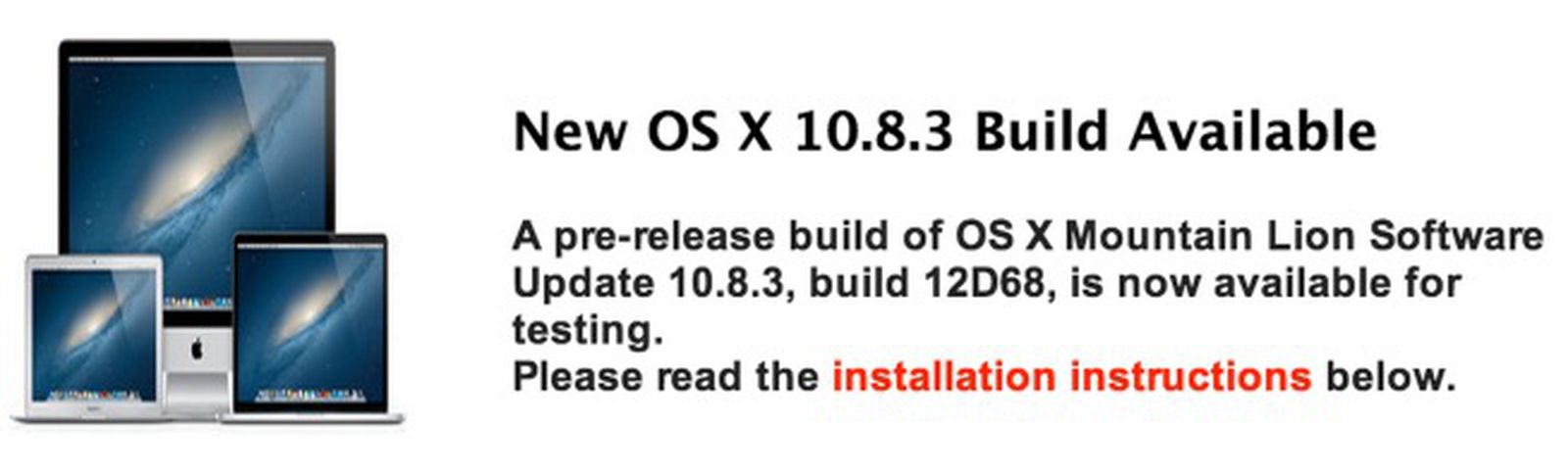 Apple Seeds Build 12D68 of OS X Beta 10.8.3 to Developers - MacRumors