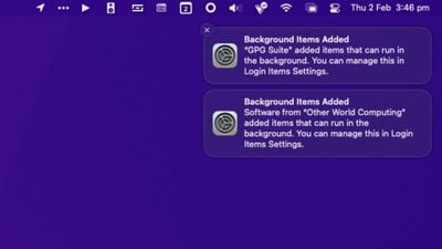 background items notifications