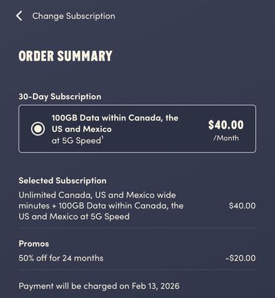 Public Mobile 100GB 2