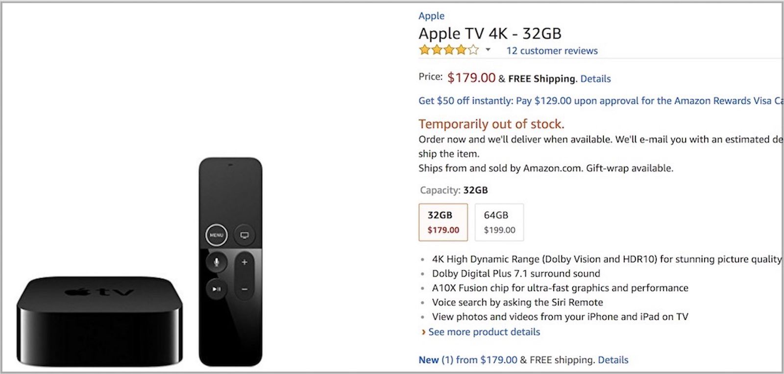Apple TV Can Now Be Purchased on Amazon and Will Deliver When Stock is ...