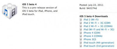 iOS 5 Beta 4