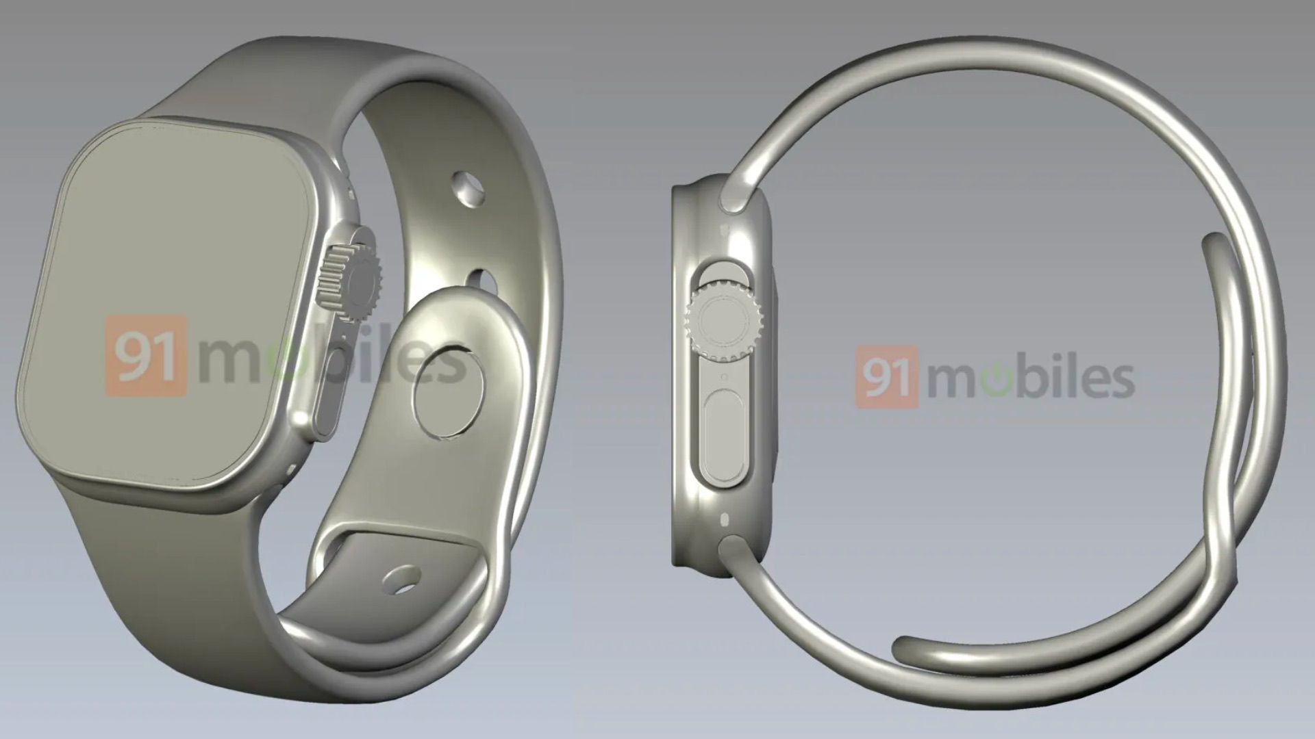 Apple Watch 'Pro' CAD Shows Flat Screen Design With Extra Button, Protrusion Hou..