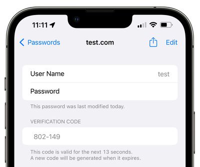 verification code ios 15 demo