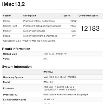 geekbench imac132