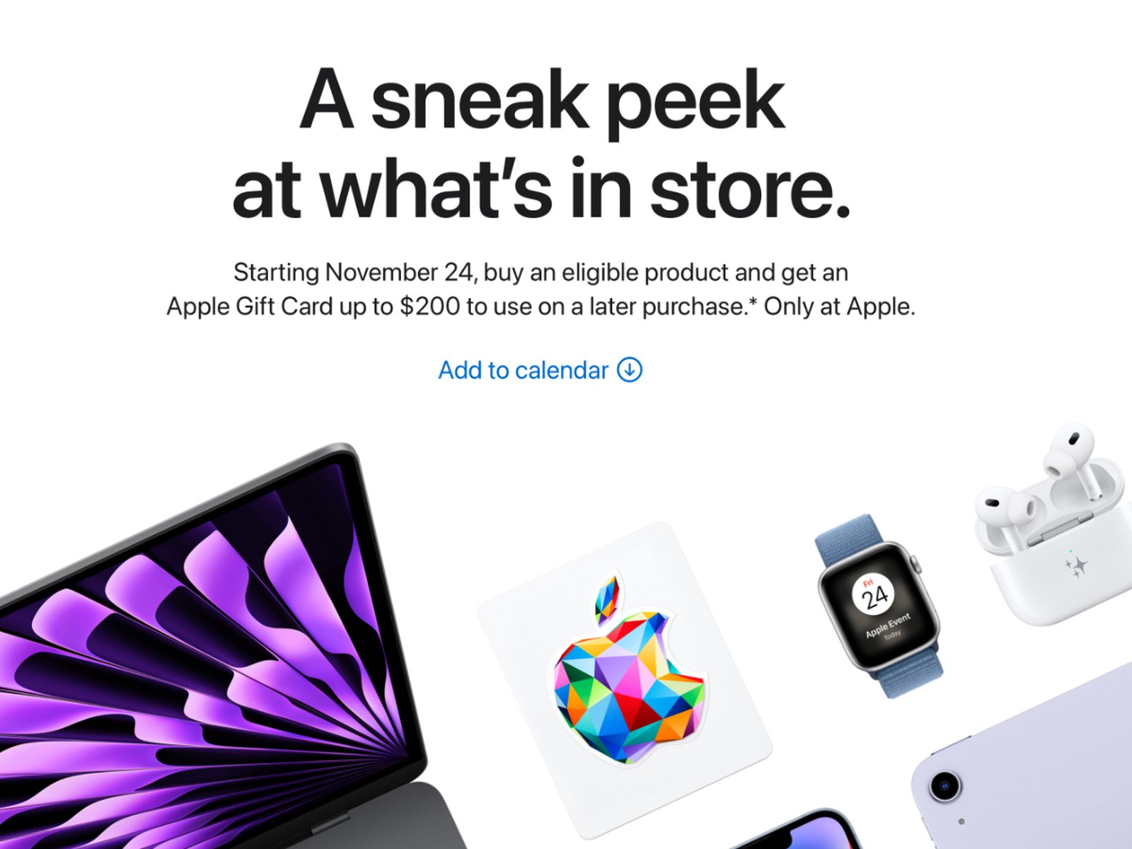 Apple's Black Friday Shopping Event to Offer Free Gift Cards on Select  Products - MacRumors