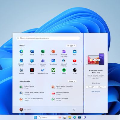 windows 11 iphone start menu