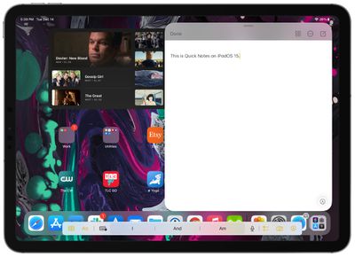 ipados 15 quick notes
