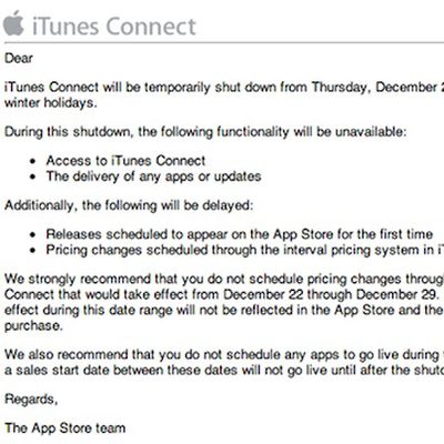 itunes connect 2011 shutdown notice