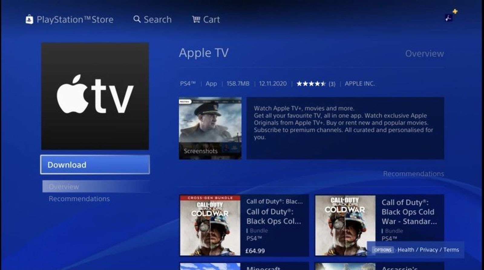 Apple TV App Now Available to Download on PlayStation 4 and