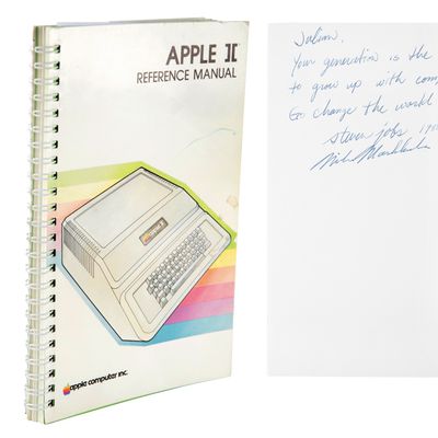 steve jobs signed apple ii manual