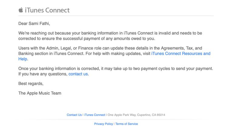 Apple Erroneously Sending iTunes Connect Email to Users - MacRumors