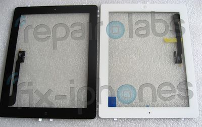 ipad 3 digitizer black white