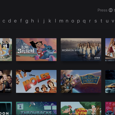 Apple TV Linear Keyboard Layout