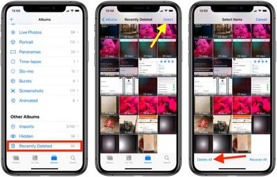 how to delete all photos iphone 1