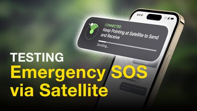 Testing Emergency SOS via Satellite Thumb - داستان‌های برتر: کمک اضطراری از طریق راه‌اندازی ماهواره، ویژگی‌های بتا iOS 16.2 و موارد دیگر