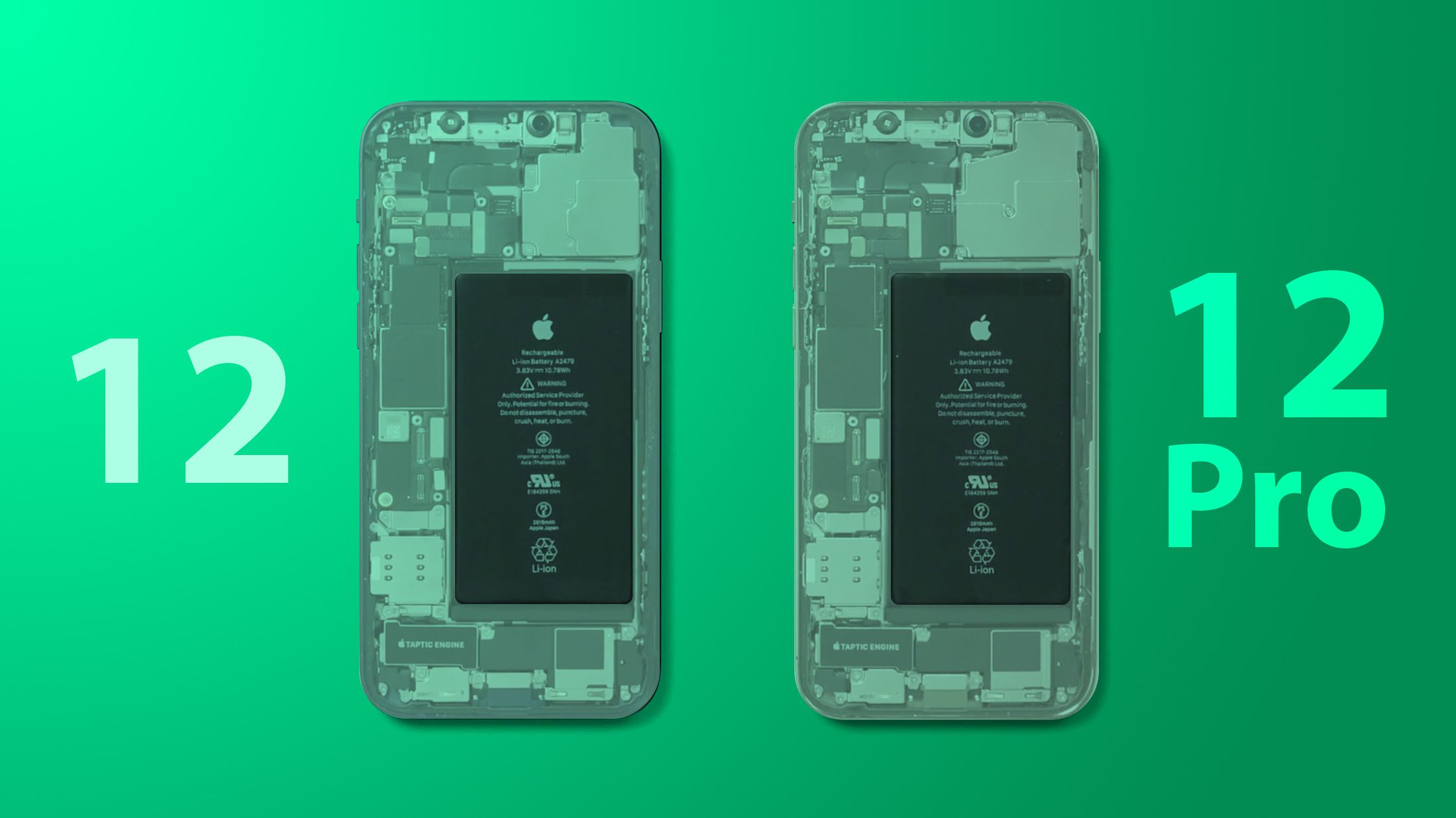 La vidéo de démontage confirme que l’iPhone 12 et l’iPhone 12 Pro utilisent la même batterie de 2815 mAh