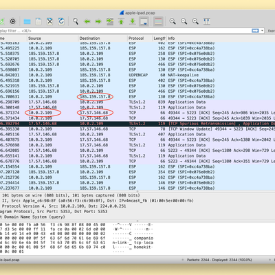 ios device network ip wireshark