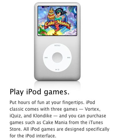 ipod classic click wheel games