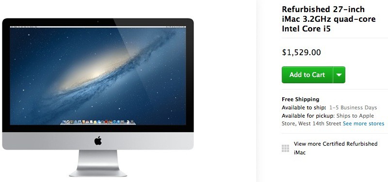 Refurbished Late 2013 27-Inch iMac Models Now Available in Apple's