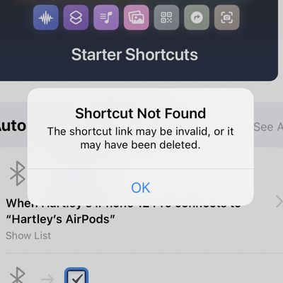 shortcut not found