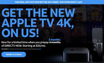Directv Now Extends Apple Tv 4k Deal With 3 Months Prepaid Service Through April Macrumors The 3rd gen appletv introduced in 2012 is capable of airplay. macrumors