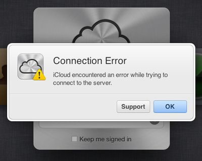 icloud connection error