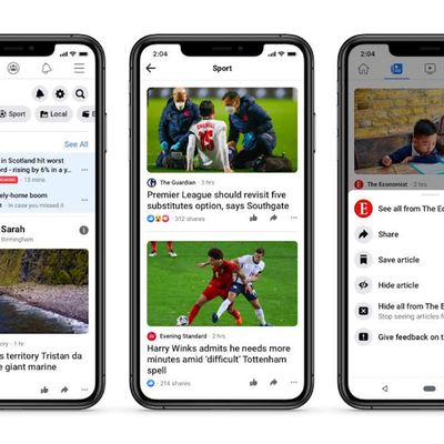 facebook news tab uk