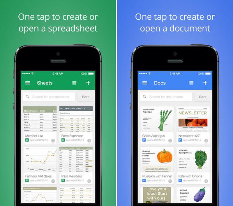 Google Launches New Ios Apps For Google Docs And Sheets Macrumors