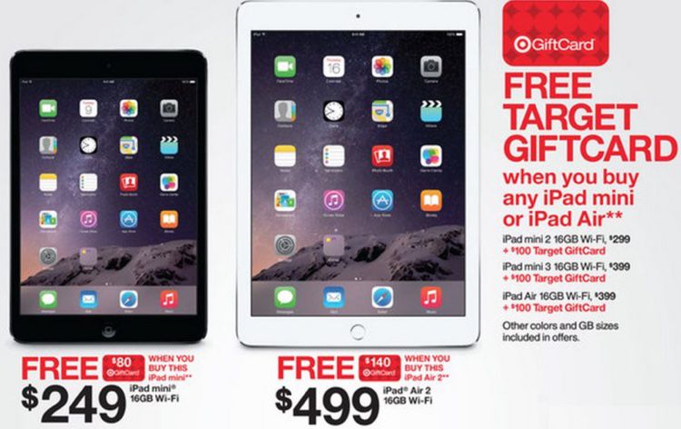 Target Offering Gift Cards up to $140 With iPad, iPhone Purchase on