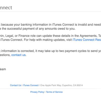 itunes connect email