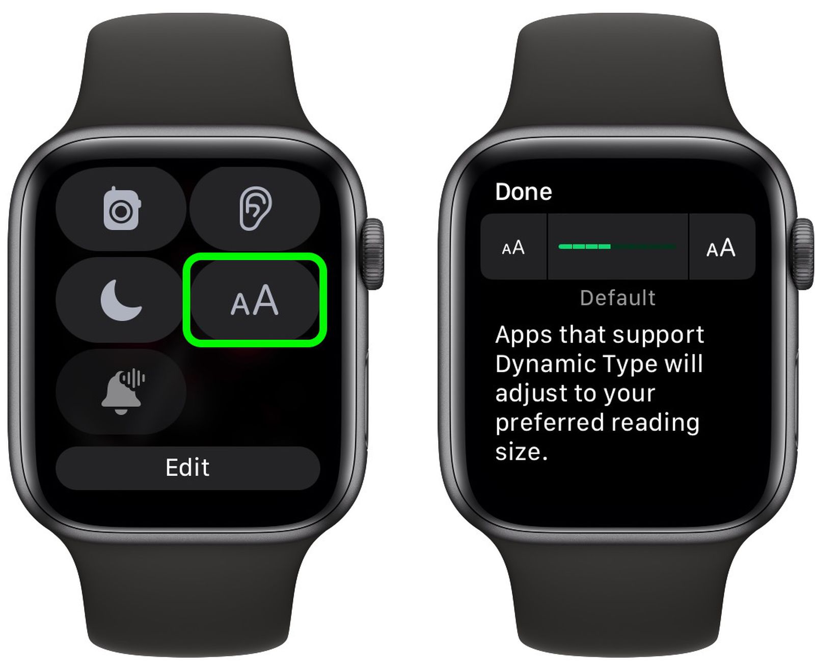 Apple Watch velikost textu