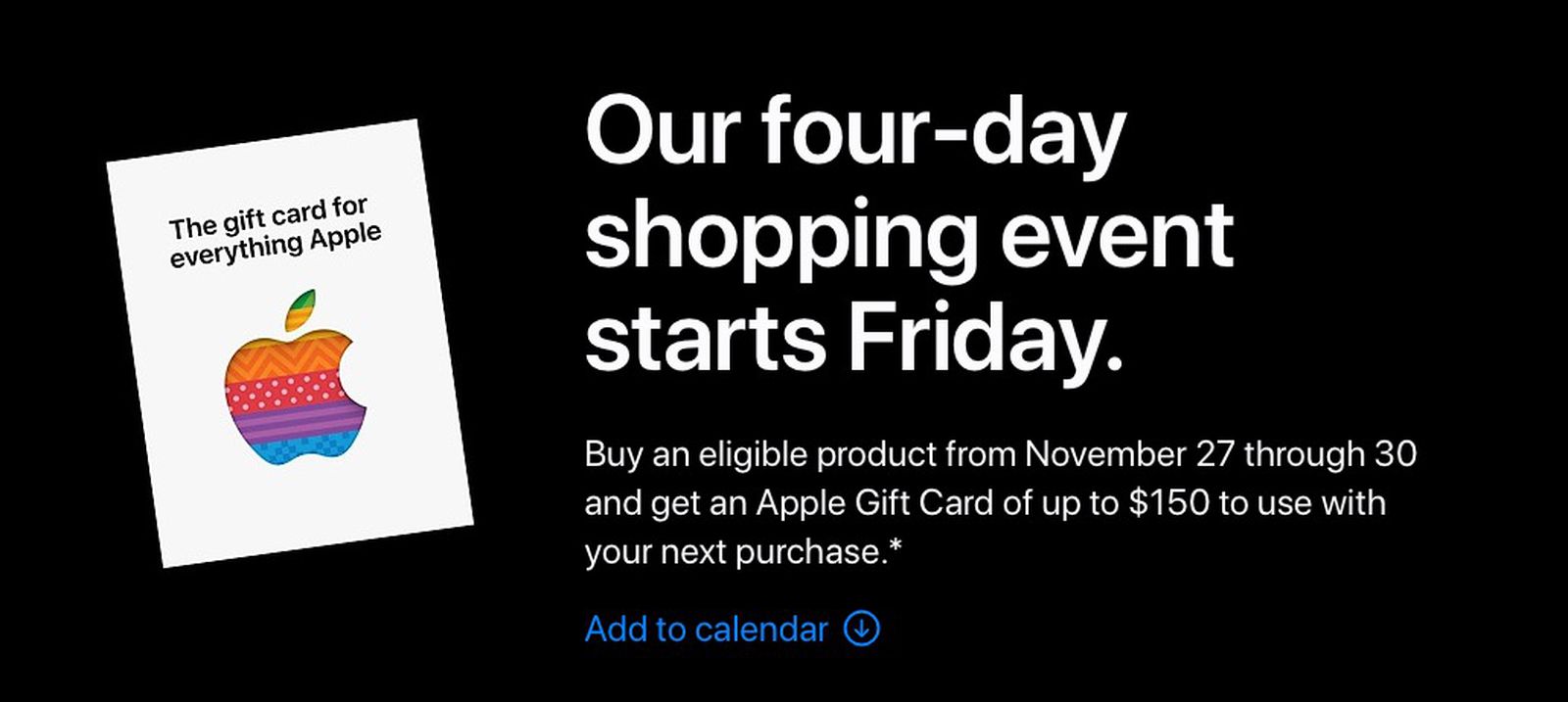 Apple offering gift cards with purchase on Black Friday - but