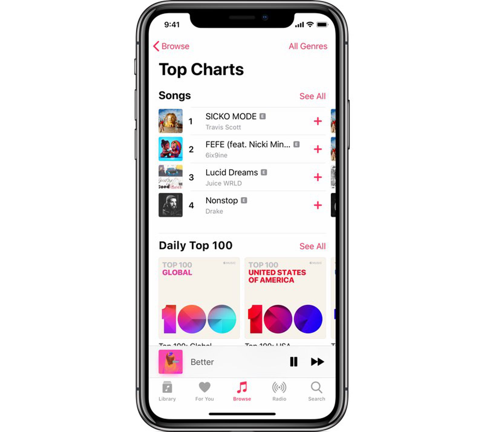 domæne At deaktivere matron Apple Music Gaining 116 Global 'Top 100' Music Charts - MacRumors