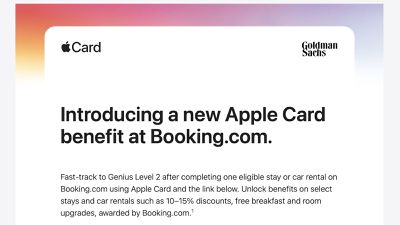 Apple Card теперь ускоряет получение привилегий Booking.com всего за одну поездку