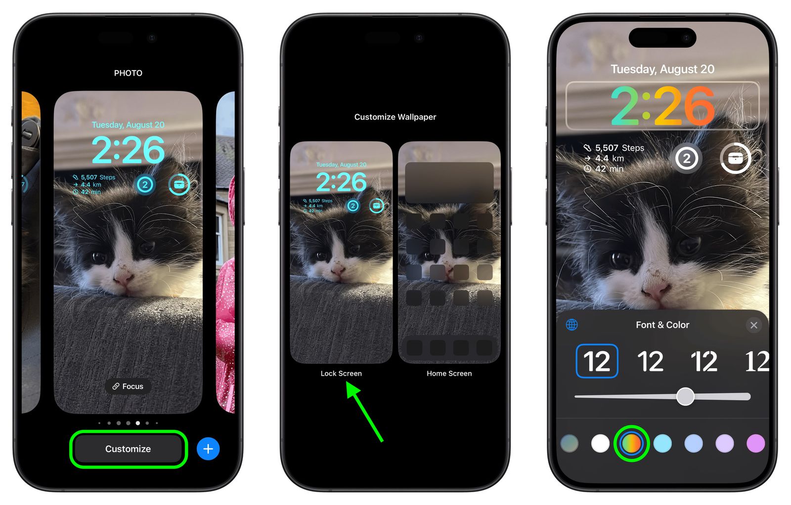 iOS 18: Show iPhone Lock Screen Clock in Rainbow Colors - MacRumors