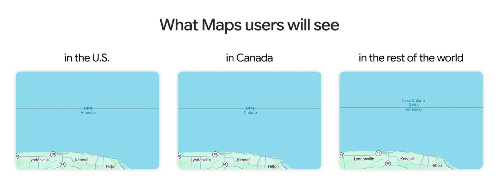 Google Maps Showing 'Lake America' in U.S., Apple Maps Yet to Follow ...